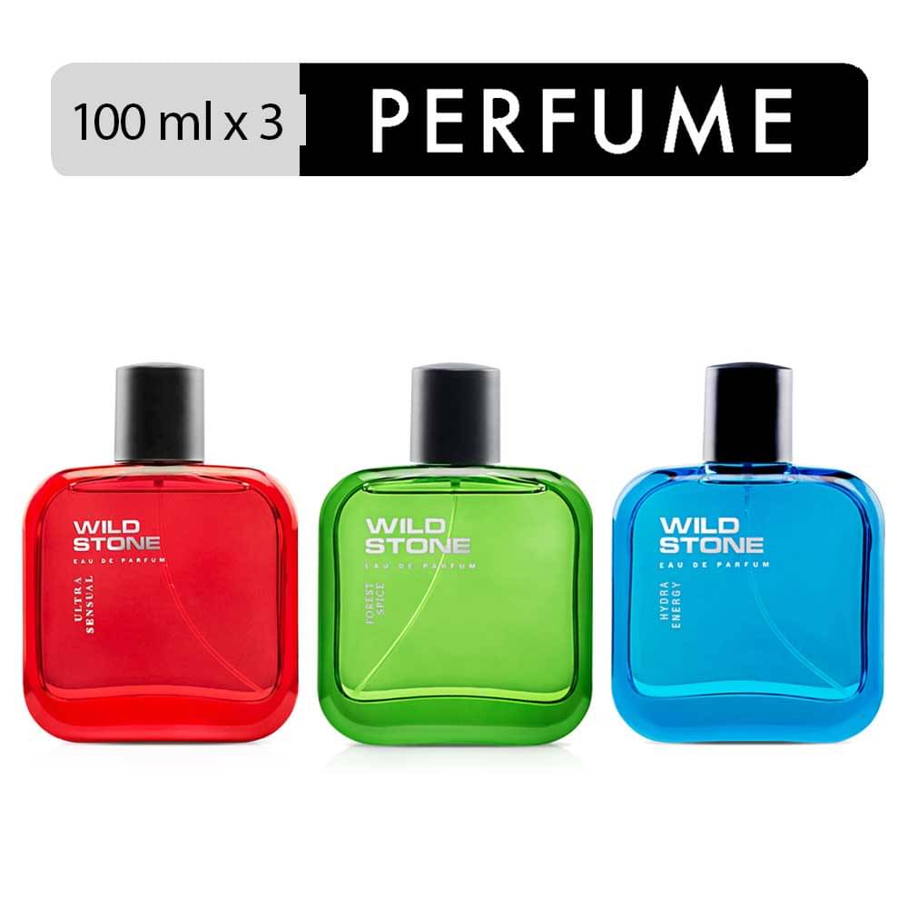     			Wild Stone Forest Spice, Hydra Energy and Ultra Sensual Perfume Combo for Men, Pack of 3 (100ml each)