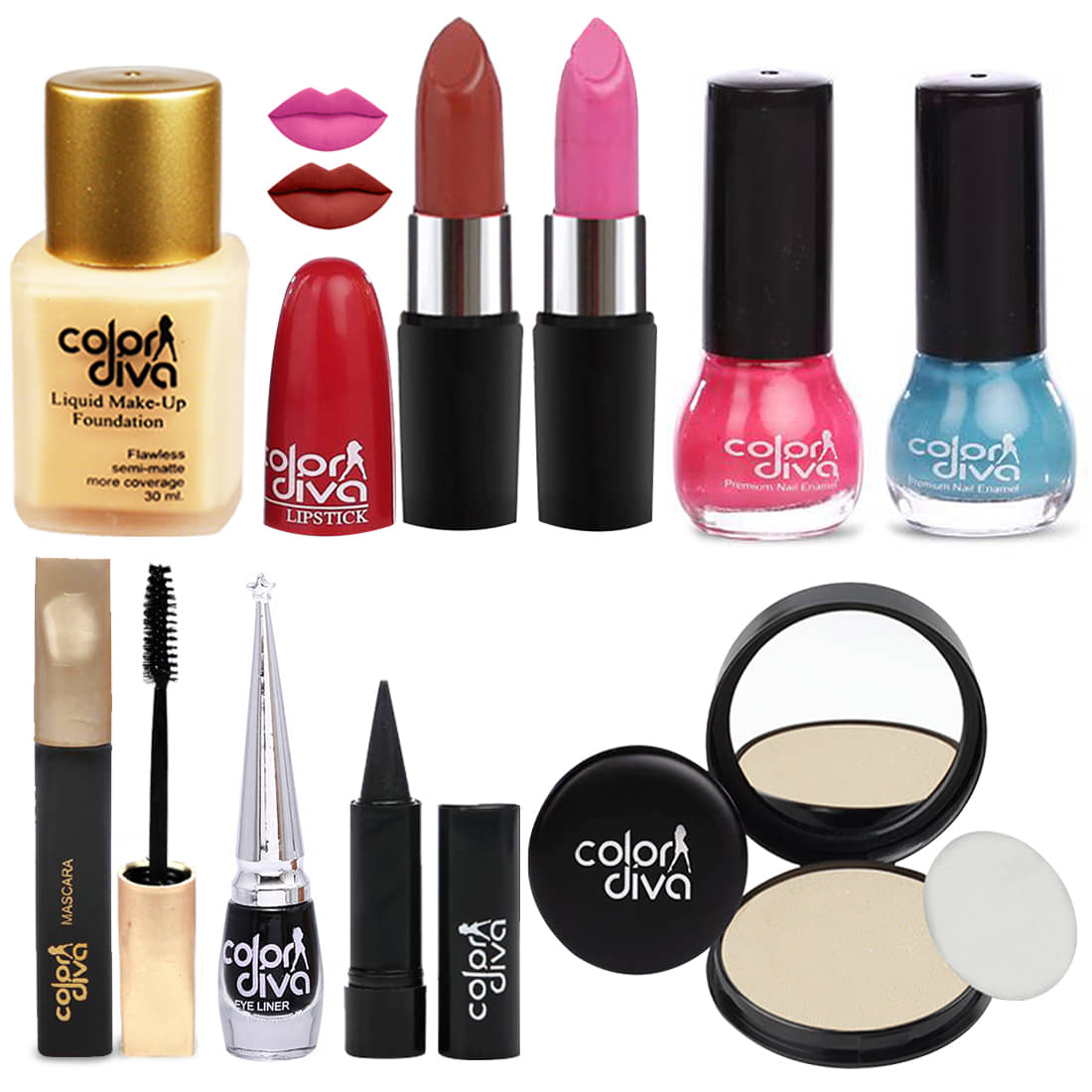 Color Diva Women Makeup Combo Set of 9, GC548 Makeup Kit Pack of 9 97