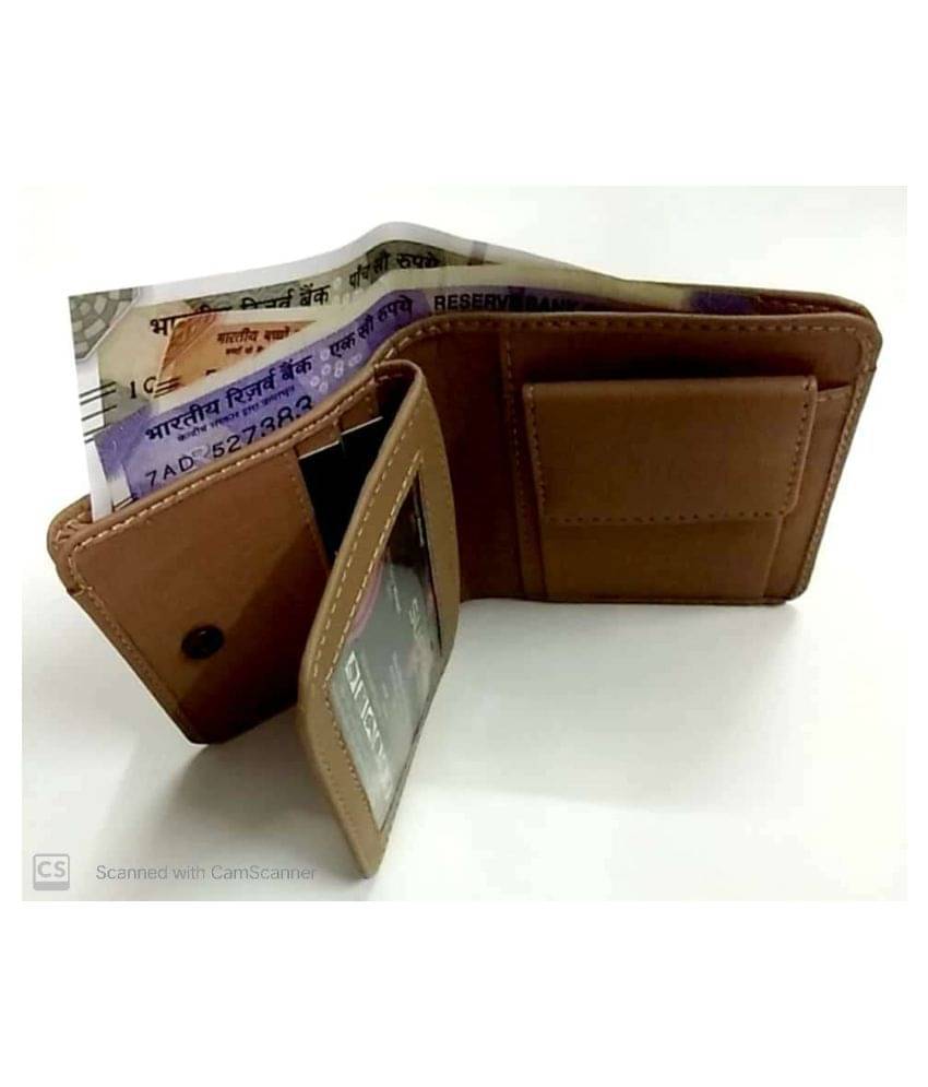     			MSABL LEATHER Artificial Pu Leather (Color-Cream) Stylish Regular Wallet & Card Faux Leather Beige Fashion Regular Wallet