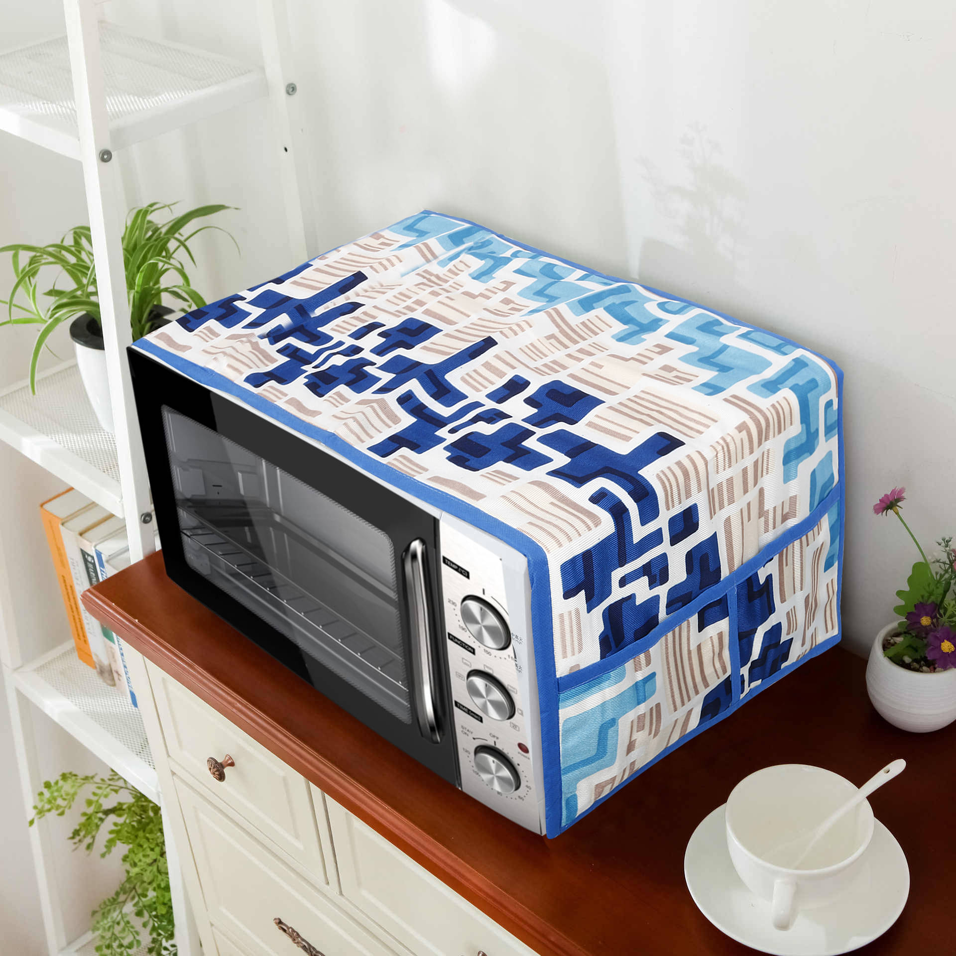     			E-Retailer Single Poly-Cotton Blue Microwave Oven Cover -