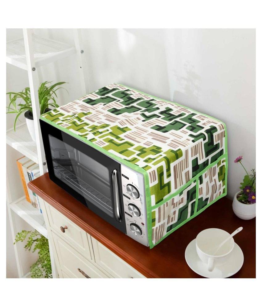     			E-Retailer Single Poly-Cotton Green Microwave Oven Cover -