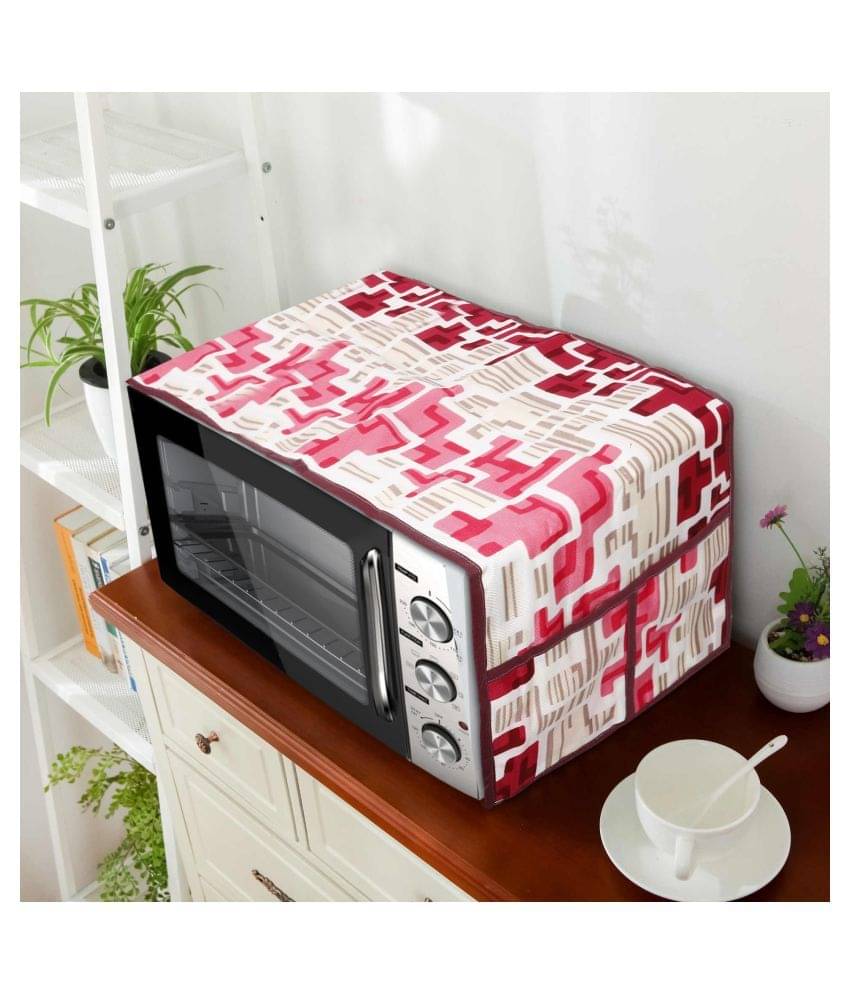 E-Retailer Single Poly-Cotton Red Microwave Oven Cover - E-Retailer Single Poly-Cotton Red Microwave Oven Cover -