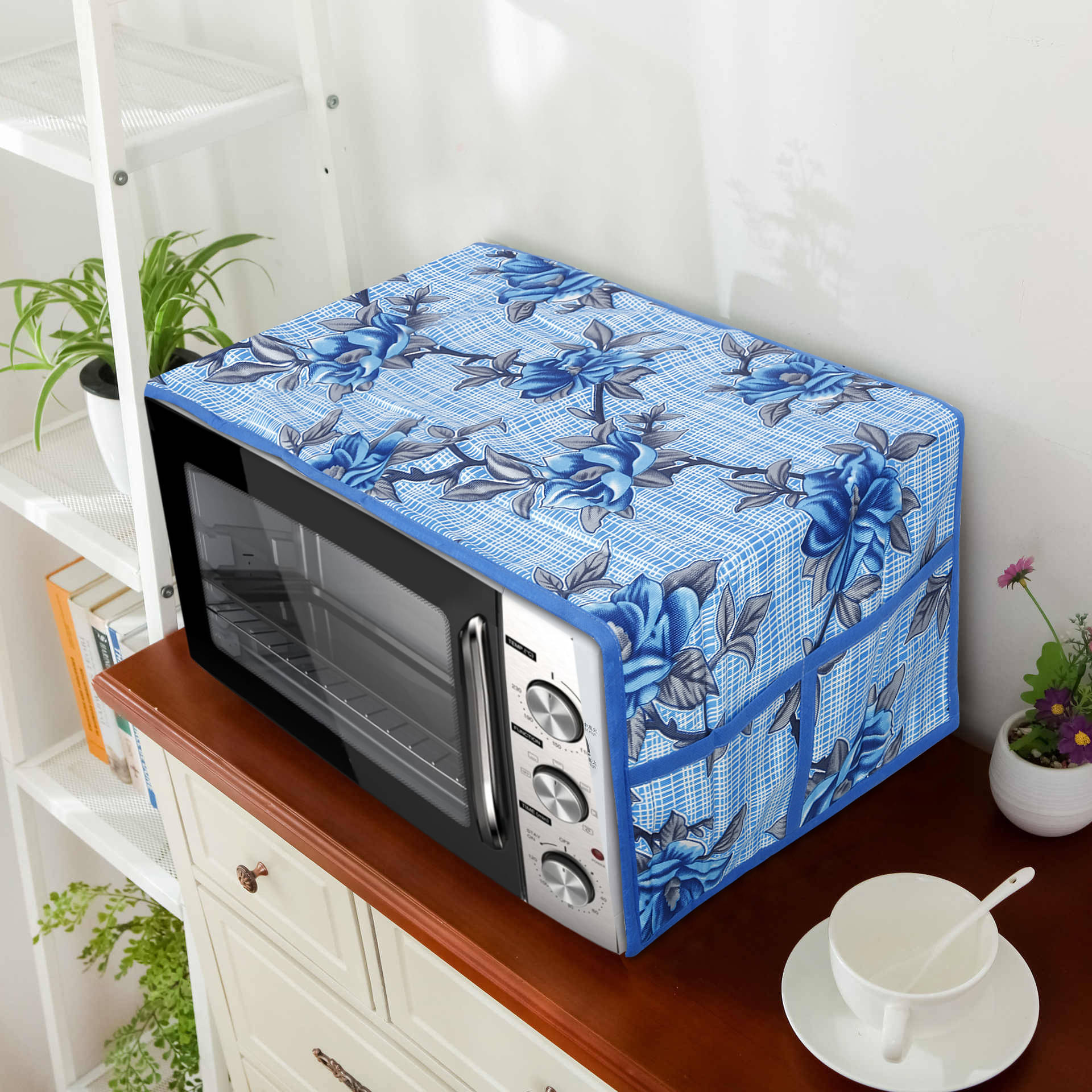     			E-Retailer Single Poly-Cotton Blue Microwave Oven Cover -