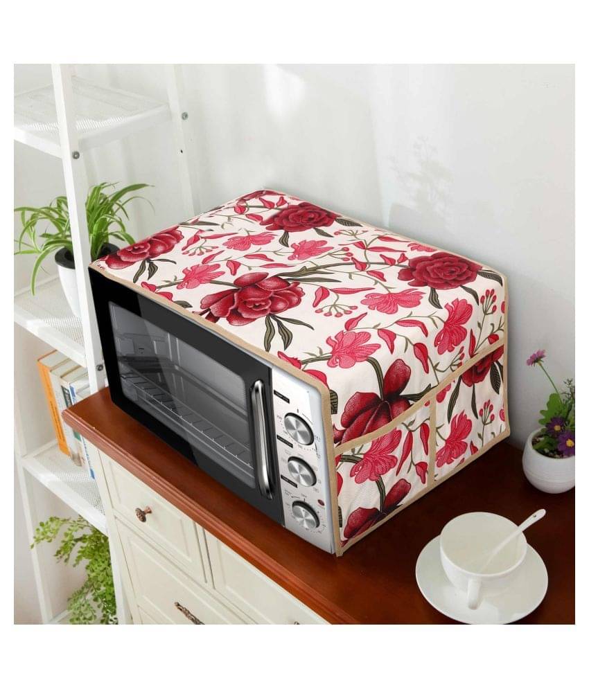 E-Retailer Single Poly-Cotton Red Microwave Oven Cover - E-Retailer Single Poly-Cotton Red Microwave Oven Cover -