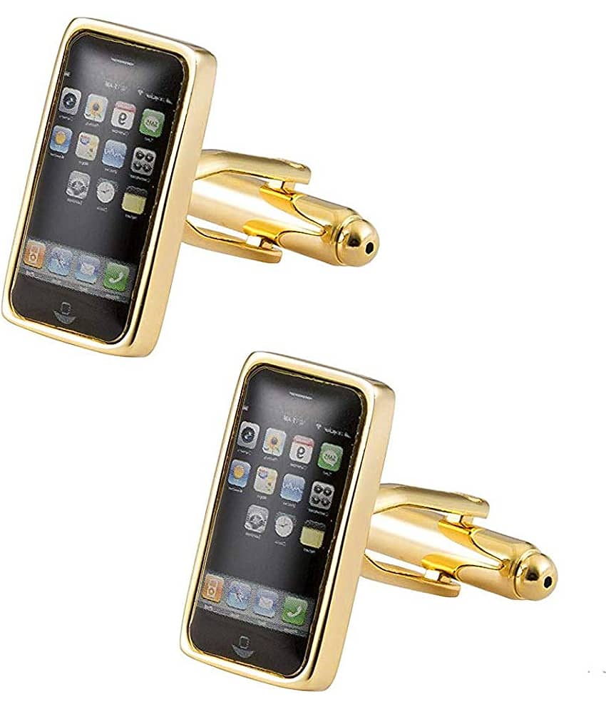 iPhone Simulant Mobile Silver Rhodium Brass Formal Shirt Blazer Suit Cufflinks Pair Men Gift Box - Jewellery Sets | Buy online on ZillyBuy