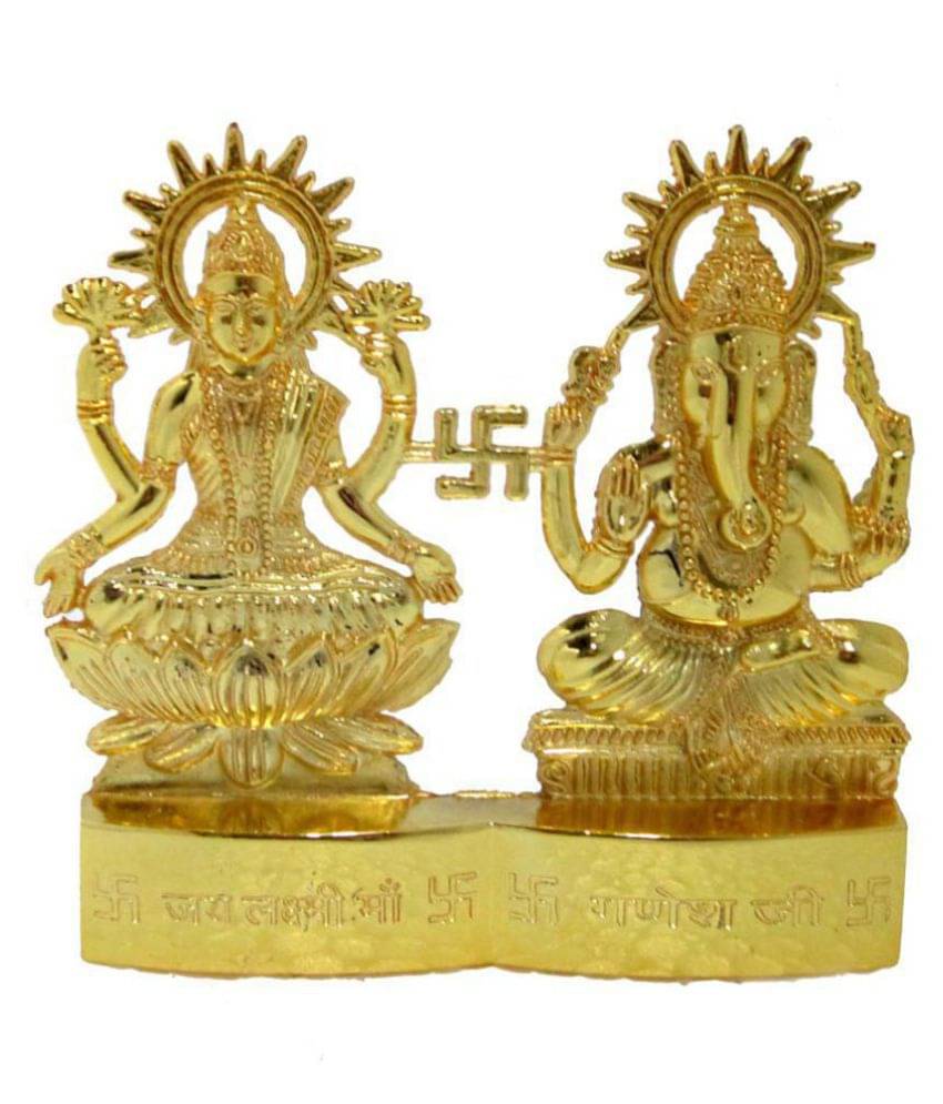     			RAJ ART Laxmi Ganesh Brass Idol