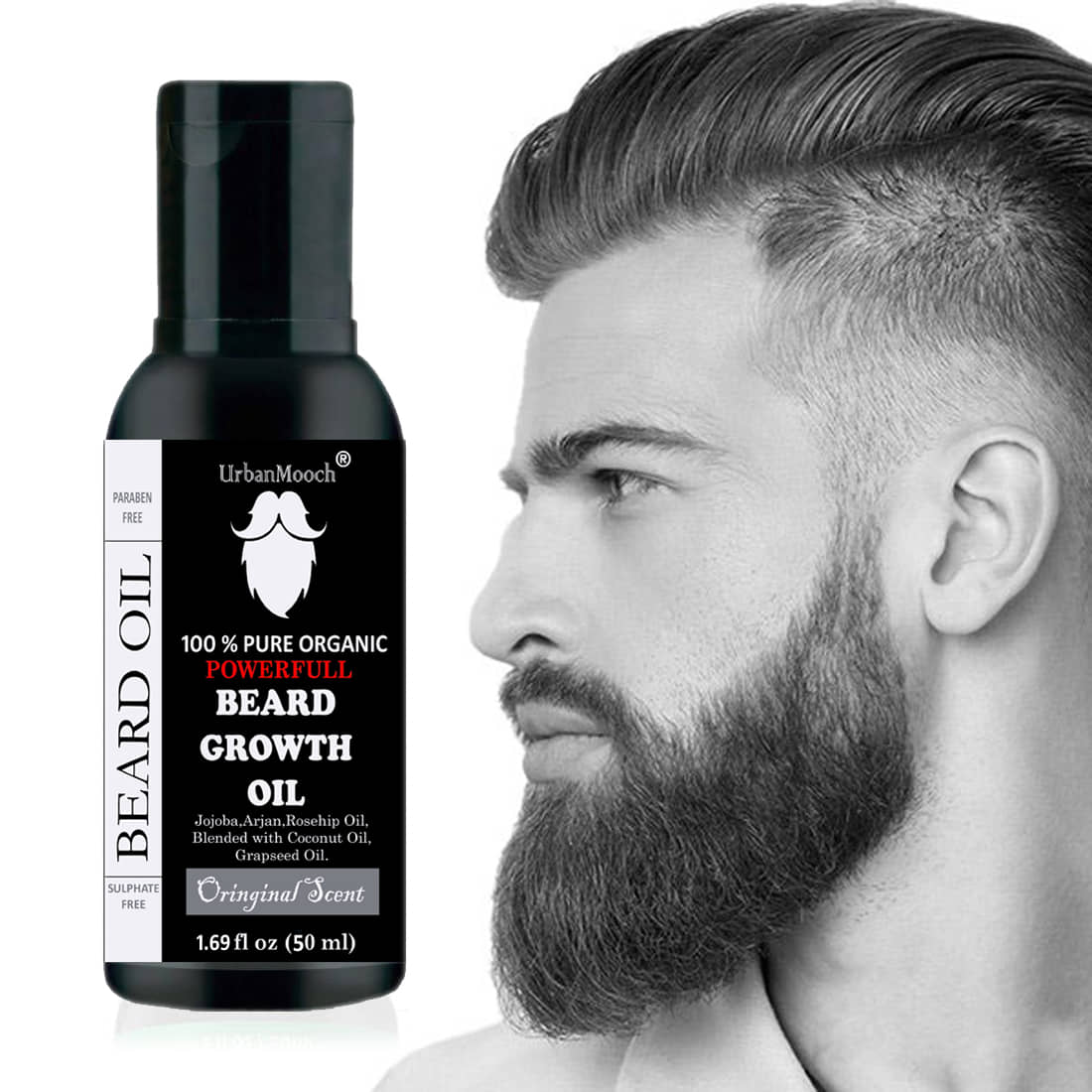 UrbanMooch Powerful Beard Oil For Growth 50 ml - Beard Care and Tools | Buy online on ZillyBuy