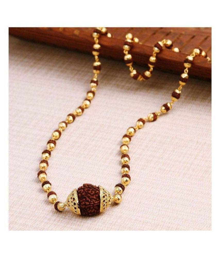     			Rudraksha Mala with Rudraksha Pendant - Gold Plated (Pack of 1)