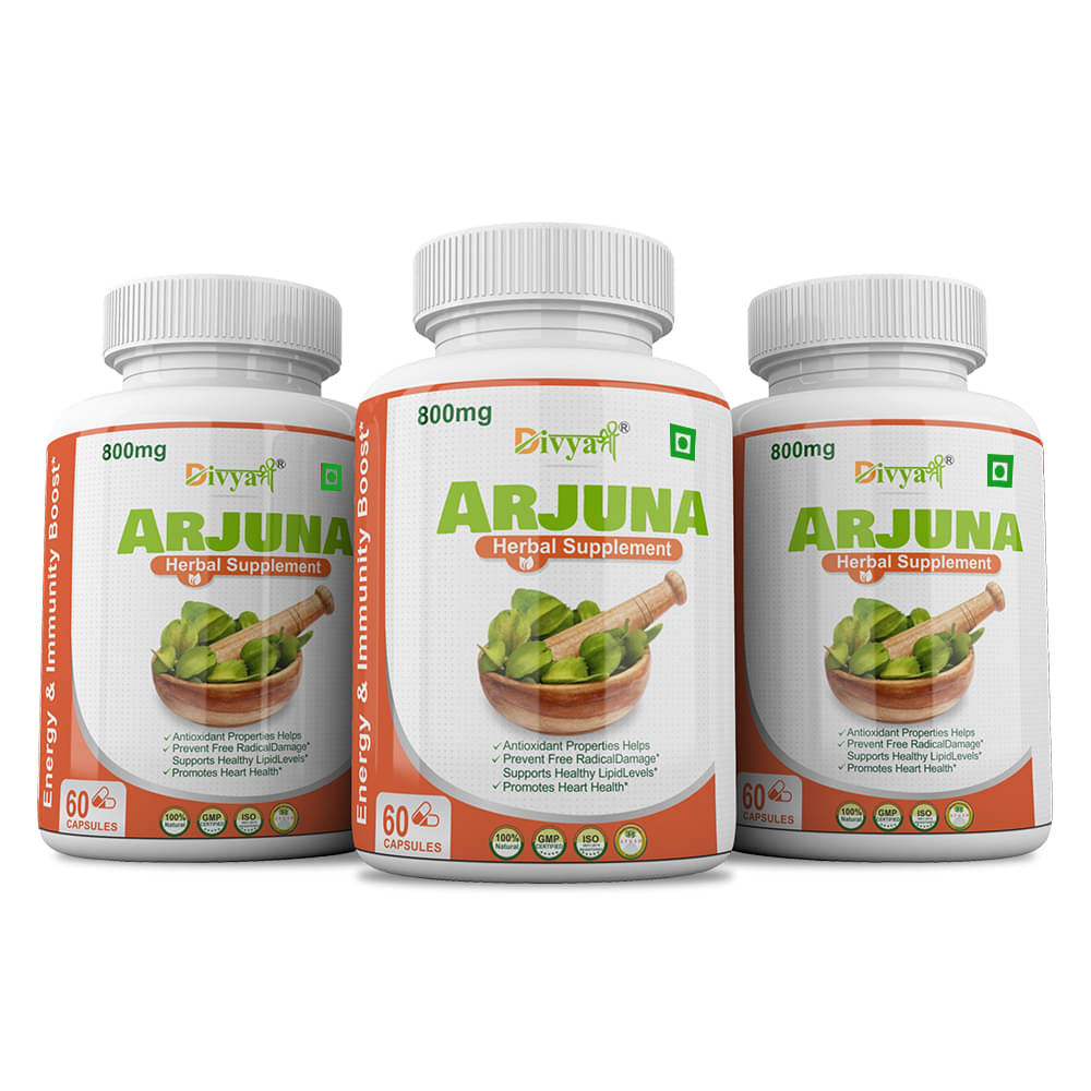    			Divya Shree Arjuna Herbal Supplement 60 Veg Capsule 1 Gm Pack of 3