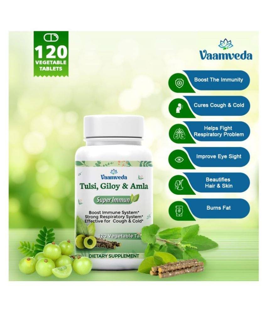     			Vaamveda Tulsi Giloy Ayush Kwath Immunity Booster Tablet 120 No.S Pack of 1