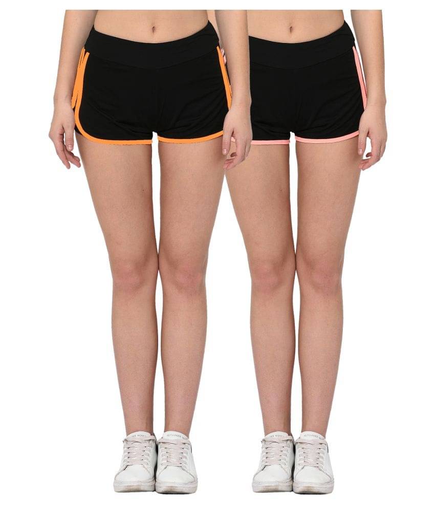     			Elina Multi Color Polyester Solid Shorts