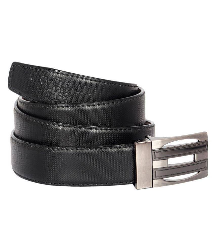 Runsi Black Faux Leather Formal Belt