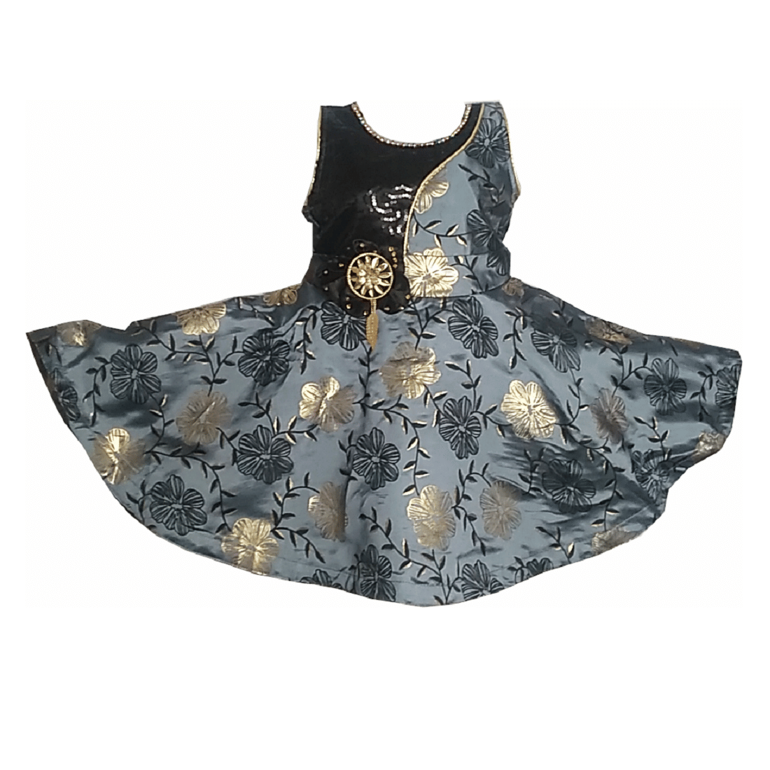     			harshvardhanmart Baby Girls Cotton Blend Frocks ( Gray )