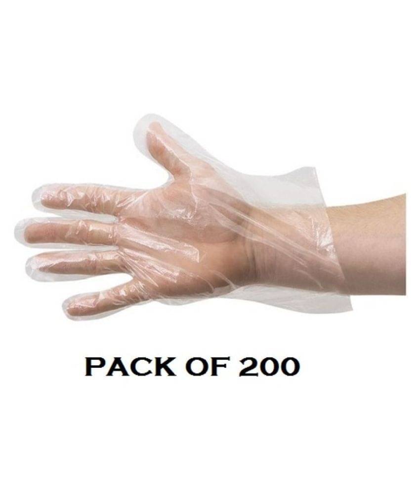     			GBuzz Transparent Disposable Plastic Universal Size Cleaning Glove
