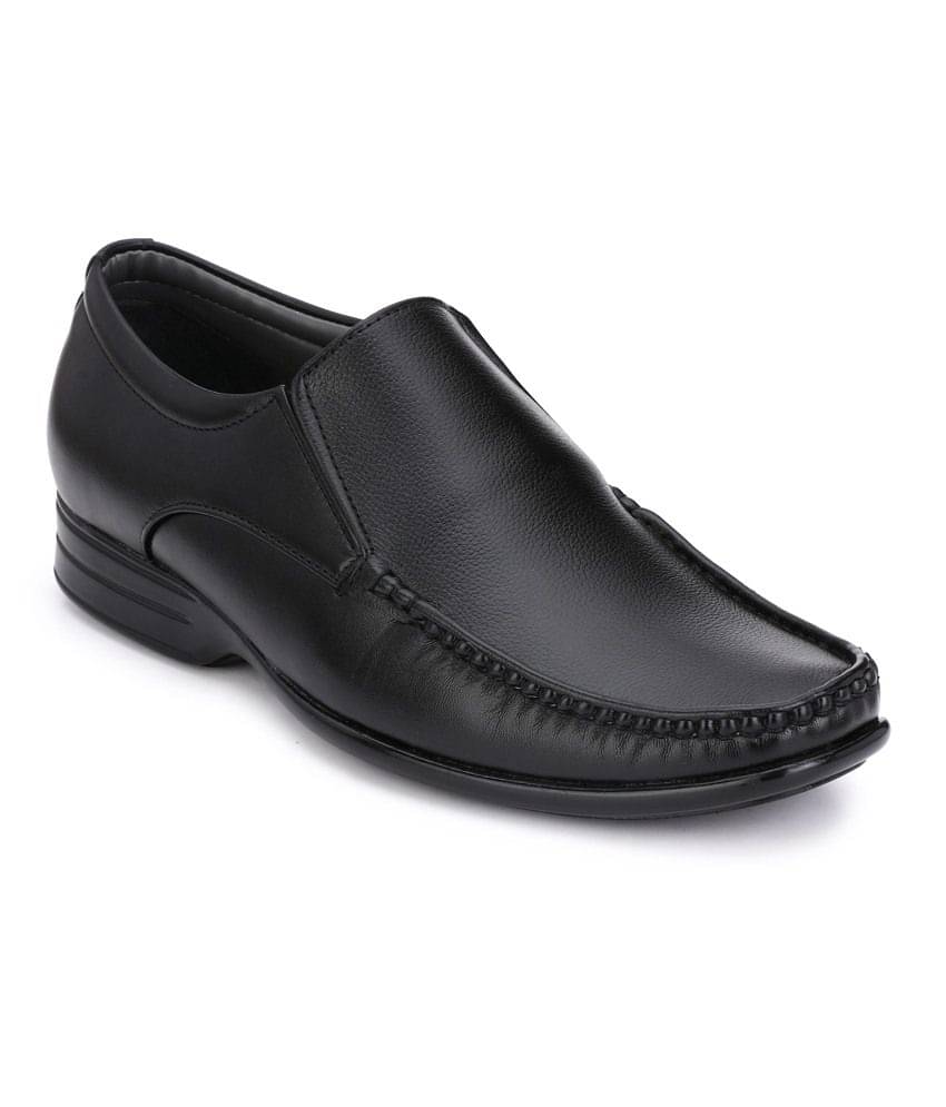     			Leeport - Black Men's Slip On Formal Shoes