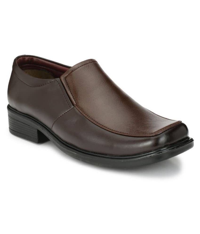 Leeport Slip On Artificial Leather Brown Formal Shoes - Formal Shoes | Buy online on ZillyBuy