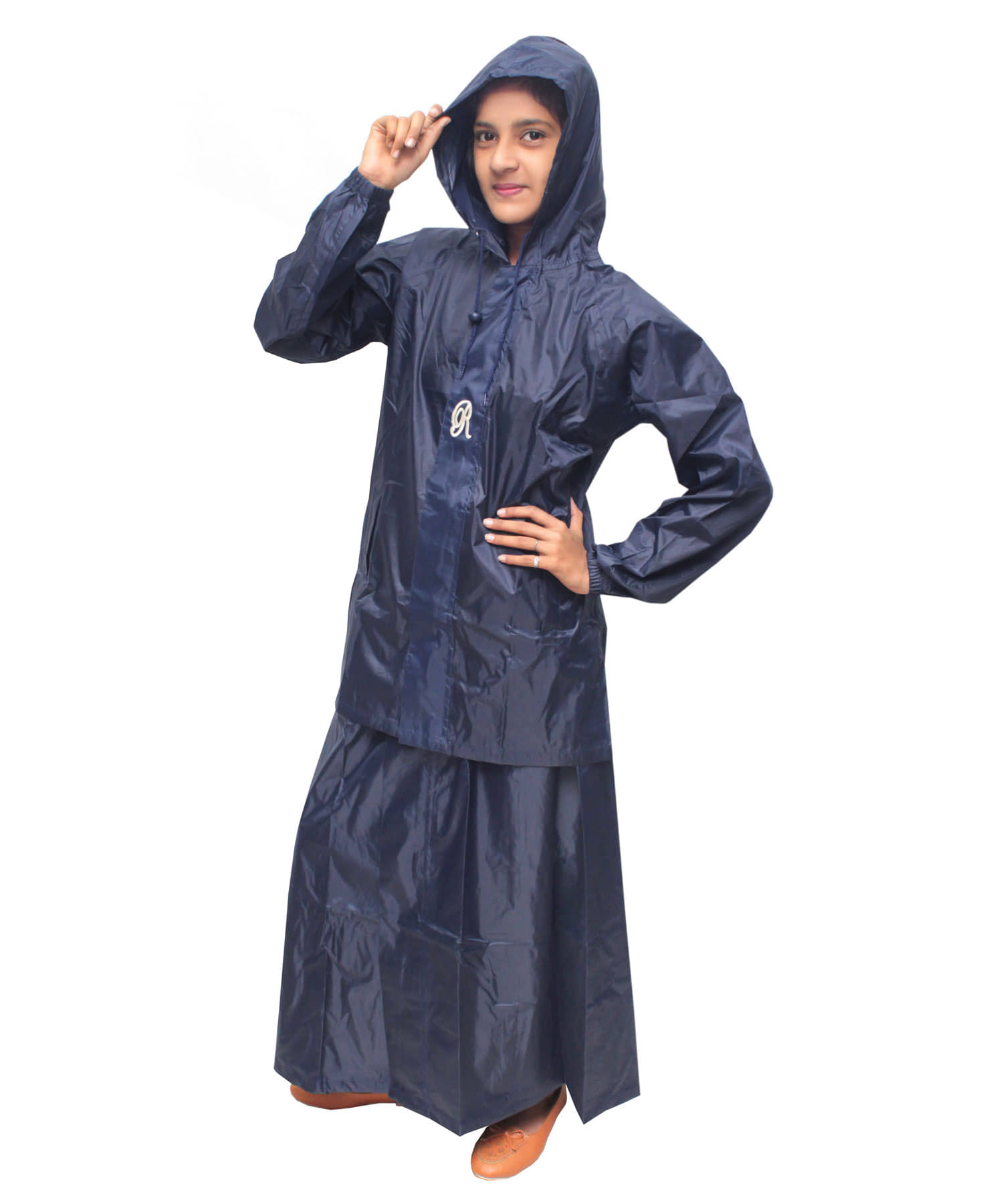 Goodluck Nylon Raincoat Set - Navy