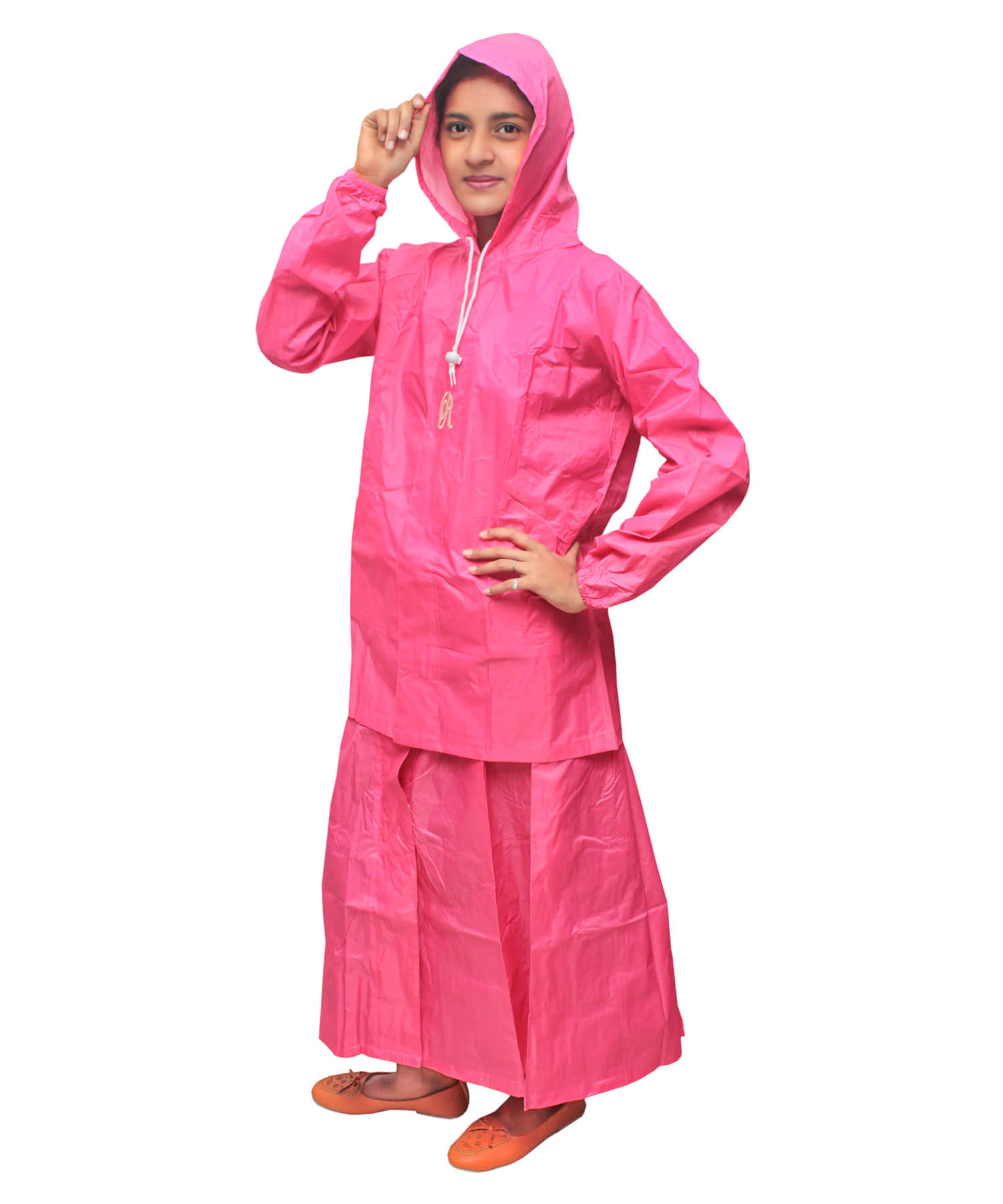 Goodluck Nylon Raincoat Set - Pink