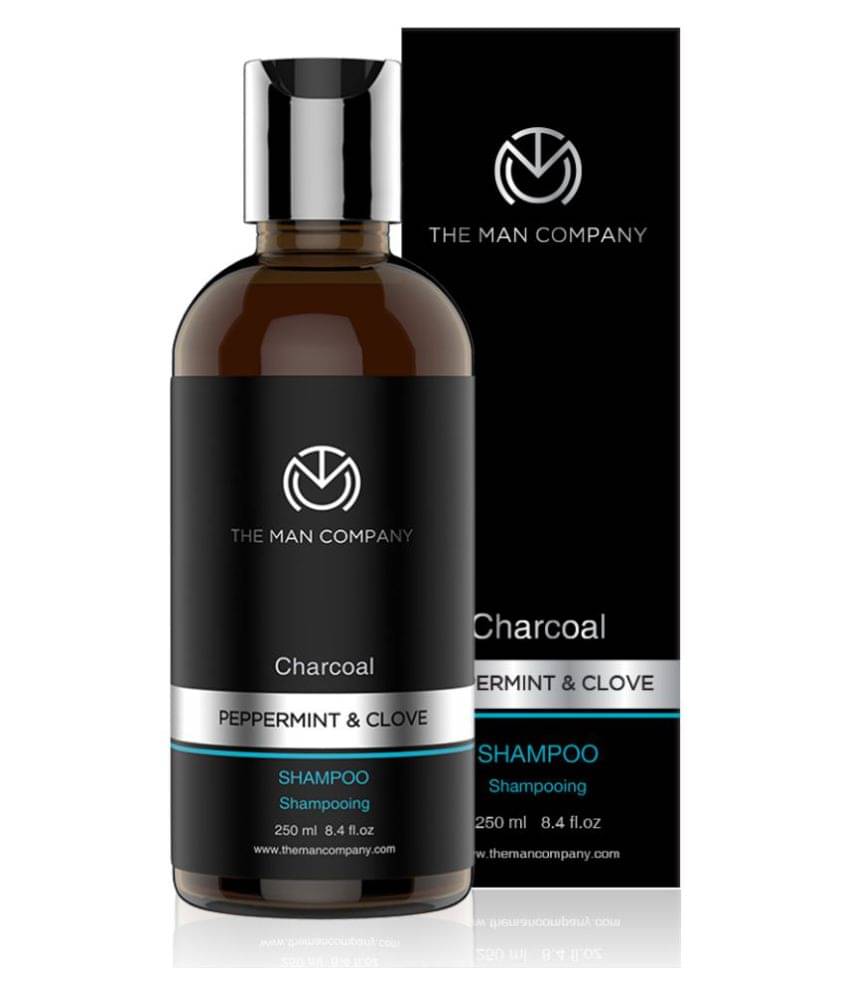 The Man Company Charcoal Shampoo For Oily Scalp To Eliminate Dandruff, Improve Hair Growth with Peppermint & Clove - 250ml     			The Man Company Charcoal Shampoo For Oily Scalp To Eliminate Dandruff, Improve Hair Growth with Peppermint & Clove - 250ml