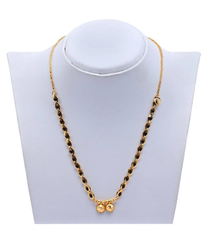     			shankhnaad  golden black mala mangalsutra(2 bowl)-10023