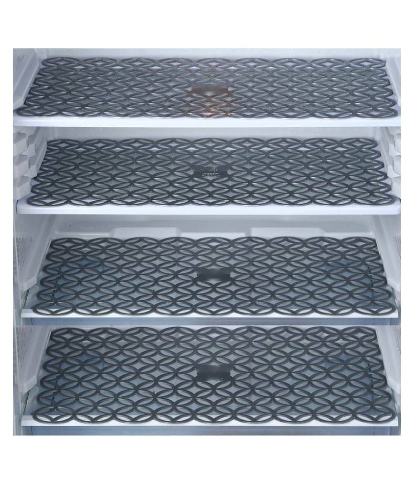 Revexo Set of 4 PVC Gray Fridge Mats Revexo Set of 4 PVC Gray Fridge Mats