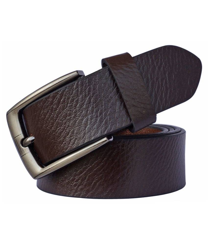     			SUNSHOPPING Brown Leather Formal Belt