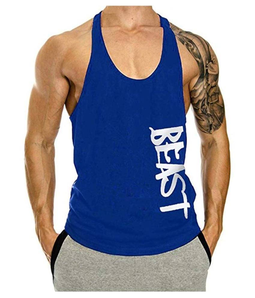 THE BLAZZE Blue Sleeveless Vests Single     			THE BLAZZE Blue Sleeveless Vests Single