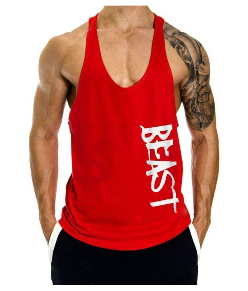 THE BLAZZE Red Sleeveless Vests Single     			THE BLAZZE Red Sleeveless Vests Single