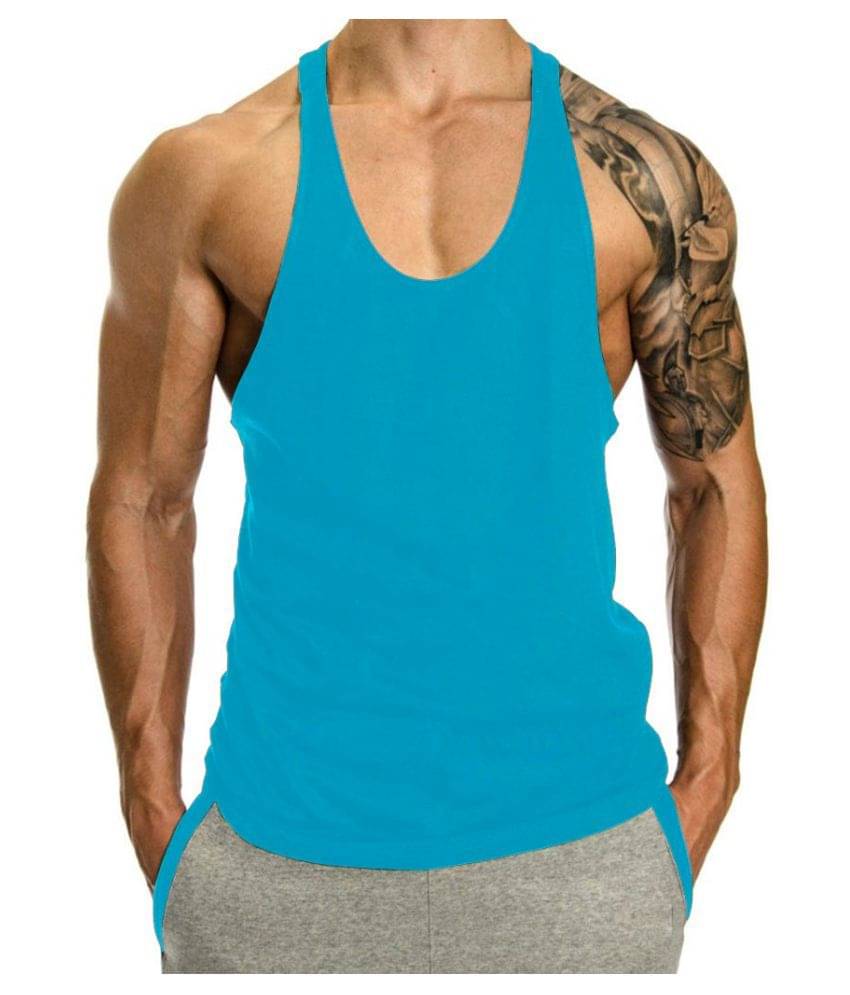 THE BLAZZE Turquoise Sleeveless Vests Single     			THE BLAZZE Turquoise Sleeveless Vests Single