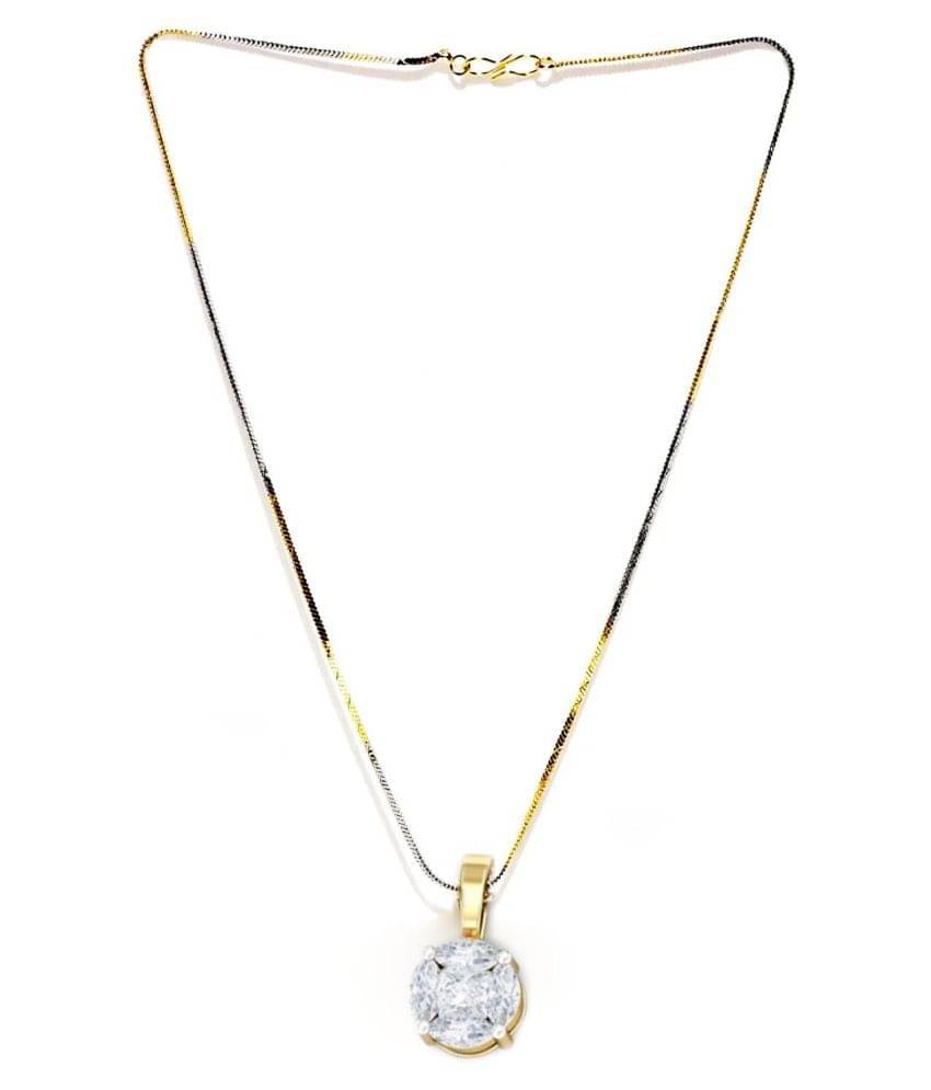Gilher 20k Gold Plated Pandant +Chain With Super Fine Quality For Women 18 Inch Long Chain With Double AD Polish Silver+Gold Gilher 20k Gold Plated Pandant +Chain With Super Fine Quality For Women 18 Inch Long Chain With Double AD Polish Silver+Gold