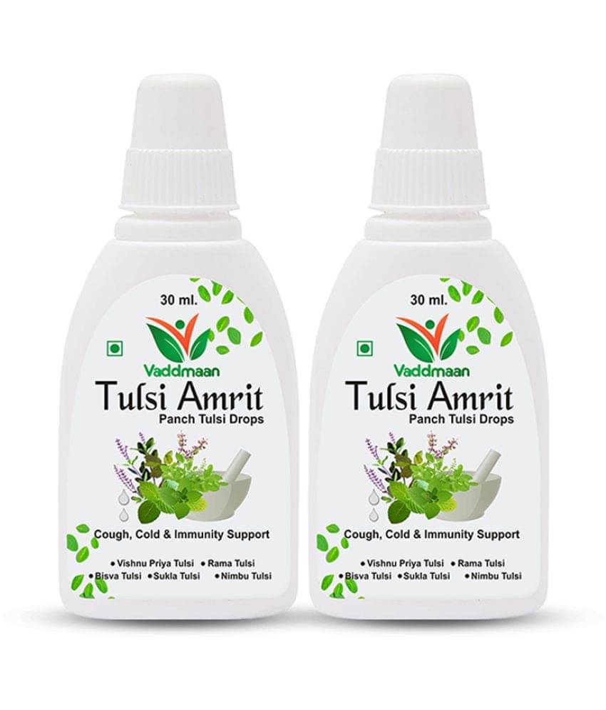 Vaddmaan Tulsi Amrit - 2 X 30 Ml - Panch Tulsi Ark Drops - Pure Organic Concentrated Extract of 5 Rare Tulsi For Natural Immunity Boosting & Cough And Cold Relief Vaddmaan Tulsi Amrit - 2 X 30 Ml - Panch Tulsi Ark Drops - Pure Organic Concentrated Extract of 5 Rare Tulsi For Natural Immunity Boosting & Cough And Cold Relief