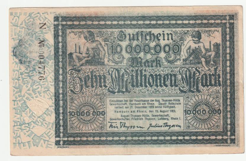 Flipster - 10 Millionen Mark - 1923 New Condition Germany 1 Paper currency & Bank notes     			Flipster - 10 Millionen Mark - 1923 New Condition Germany 1 Paper currency & Bank notes