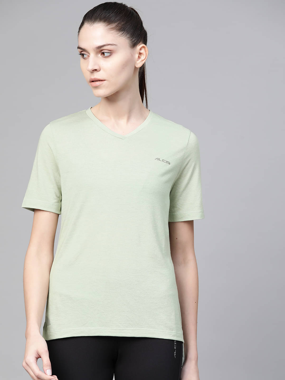     			Alcis Grey Polyester Tank Tops