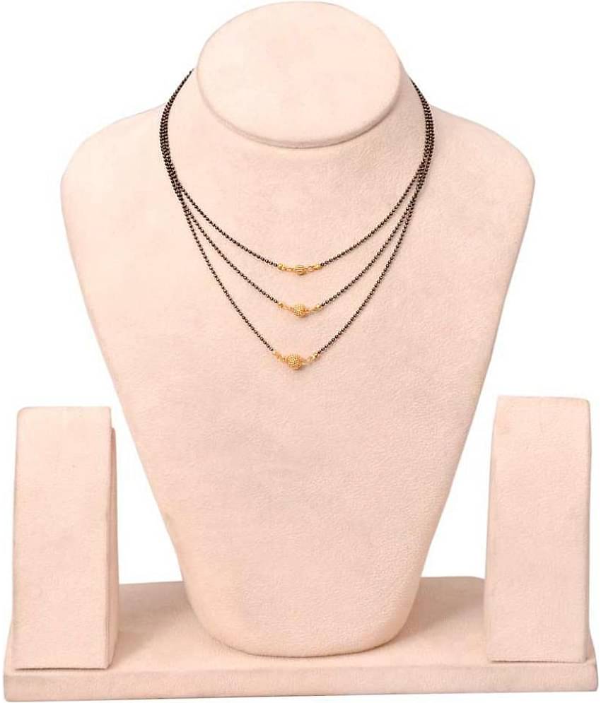Gilher Gold Plated Daily Wear 3 Layer Short Size Mangalsutra For Women