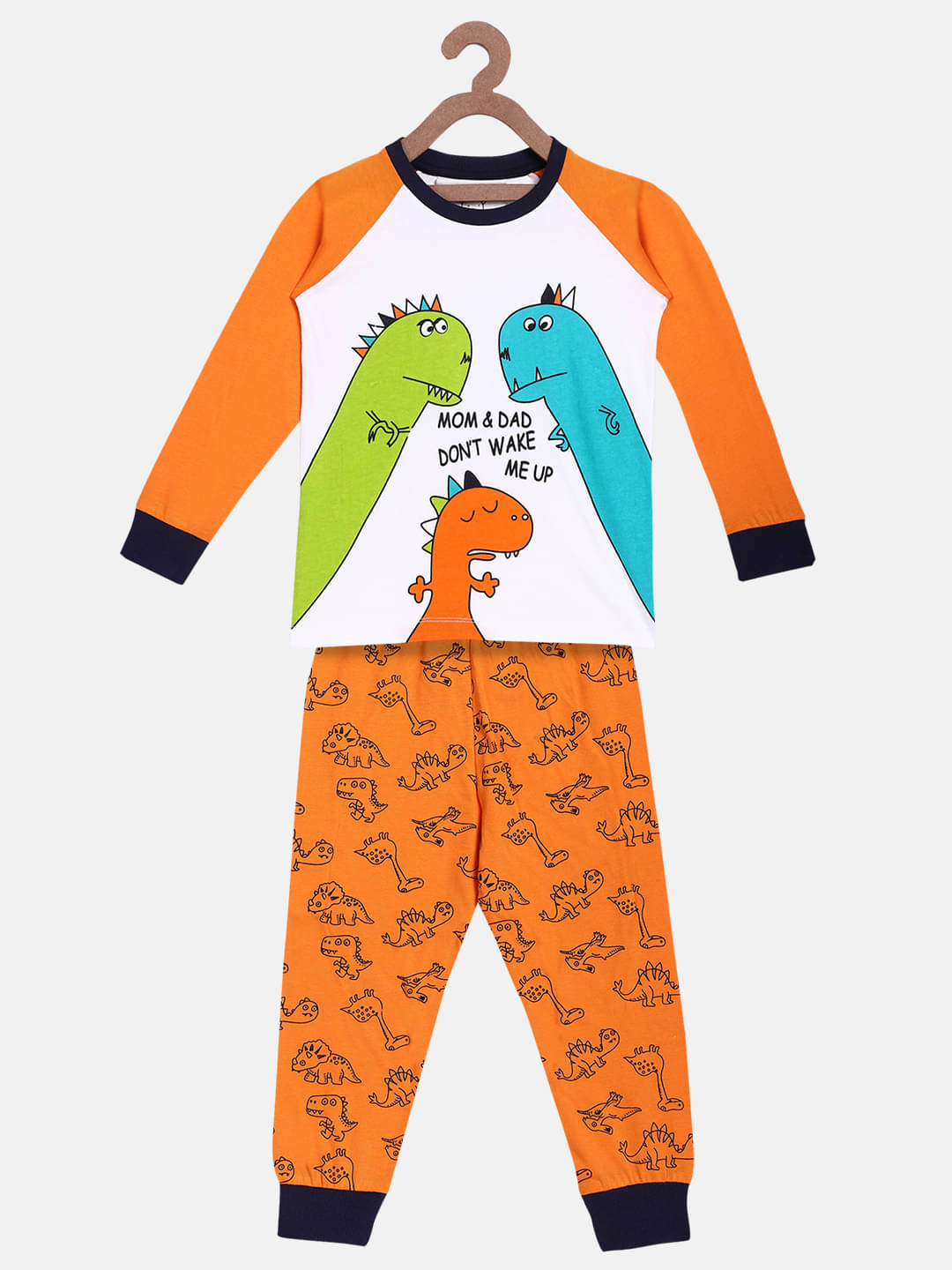     			Lazy Shark Pack of 1 Boys Cotton Blend Nightsuit Set ( White )