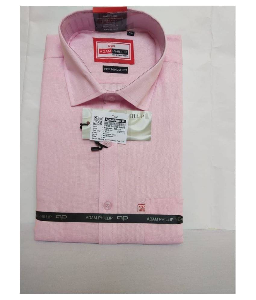 adam phillip Cotton Blend Pink Solids Formal Shirt adam phillip Cotton Blend Pink Solids Formal Shirt