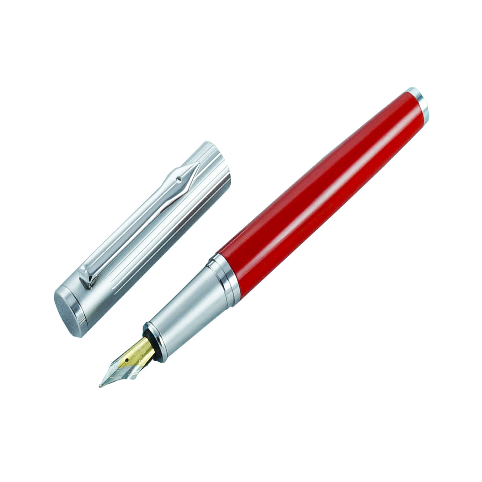 Auteur Elegent And Stylish Red Color With Chrome Trims Fountain Pen ( Made In India) Auteur Elegent And Stylish Red Color With Chrome Trims Fountain Pen ( Made In India)