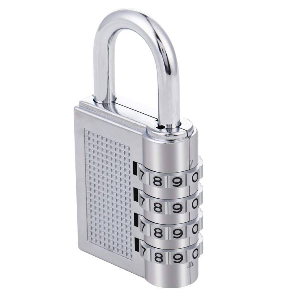 Combination 4-Digit Safe Painted PIN Hand Bag Shaped Combination Stainless Steel Padlock Lock for Home/Shop/Office/Store/ Farmhouse (Silver, Color May Vary, 79 x 40 x 18mm) Combination 4-Digit Safe Painted PIN Hand Bag Shaped Combination Stainless Steel Padlock Lock for Home/Shop/Office/Store/ Farmhouse (Silver, Color May Vary, 79 x 40 x 18mm)