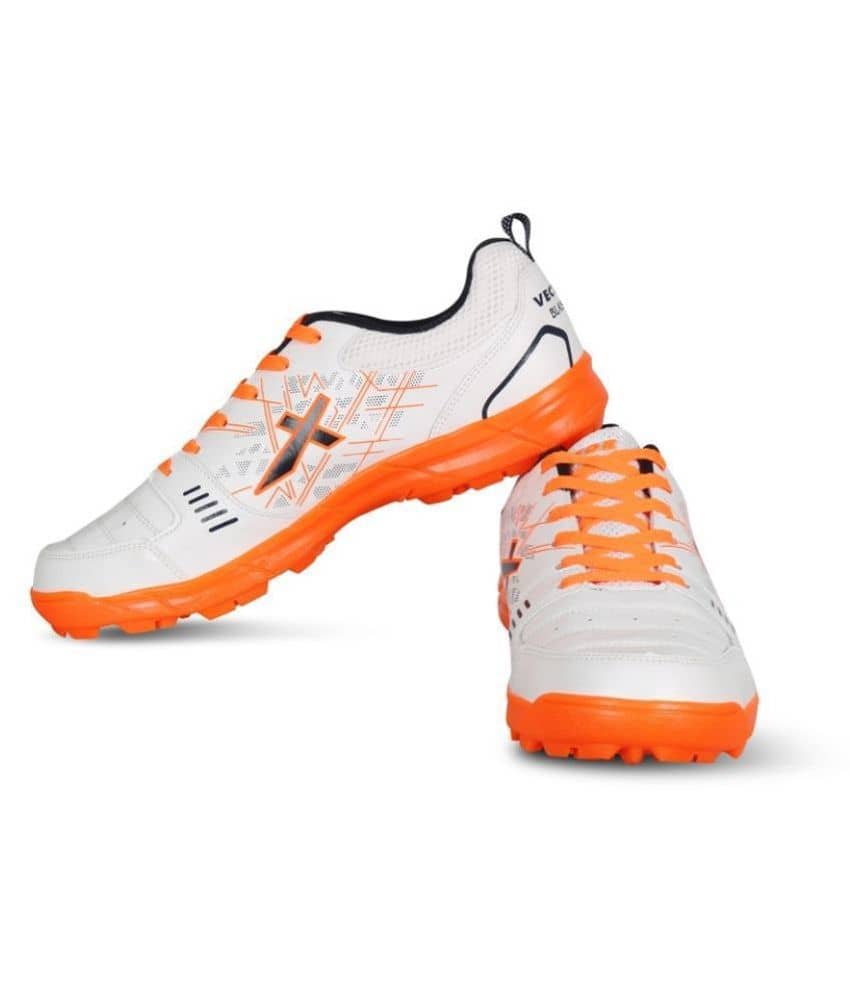Vector X Blaster-22 Yards Cricket Shoes for Men's (White-Orange) - Sports Shoes | Buy online on ZillyBuy