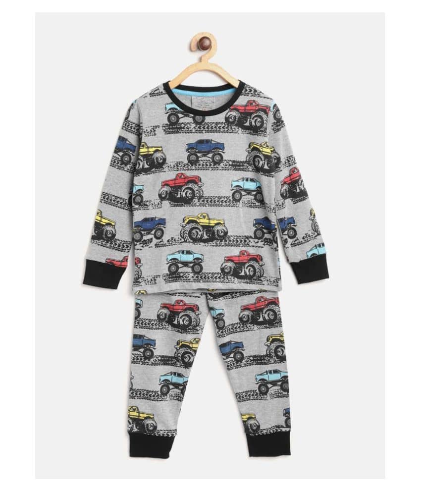 Lazy Shark Pack of 1 Boys Cotton Blend Nightsuit Set ( Grey ) - Nightwear & Loungewear | Buy online on ZillyBuy