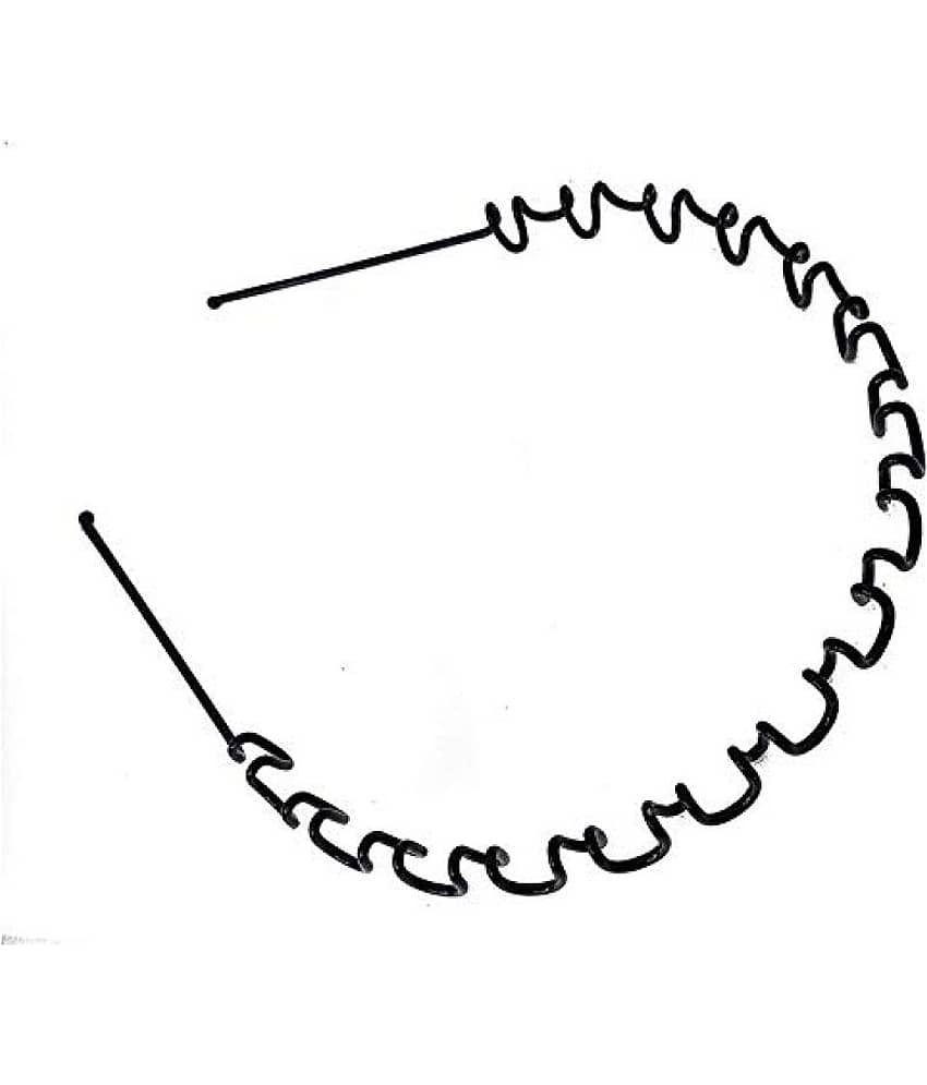 Uniqon (Set Of 1) Unisex Flexible Lightweight Hair Stylish Metal Spring Zig Zag Shaped Curler Wave Sports Hair Hoop Band/Head Ware Fashion Accessories - Jewellery Sets | Buy online on ZillyBuy