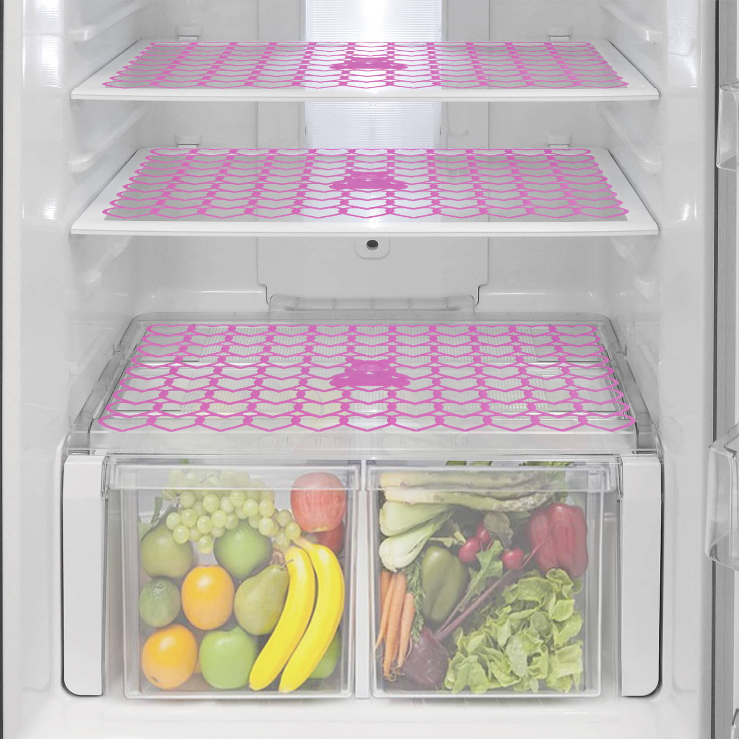     			Revexo Set of 6 PVC Pink Fridge Mats