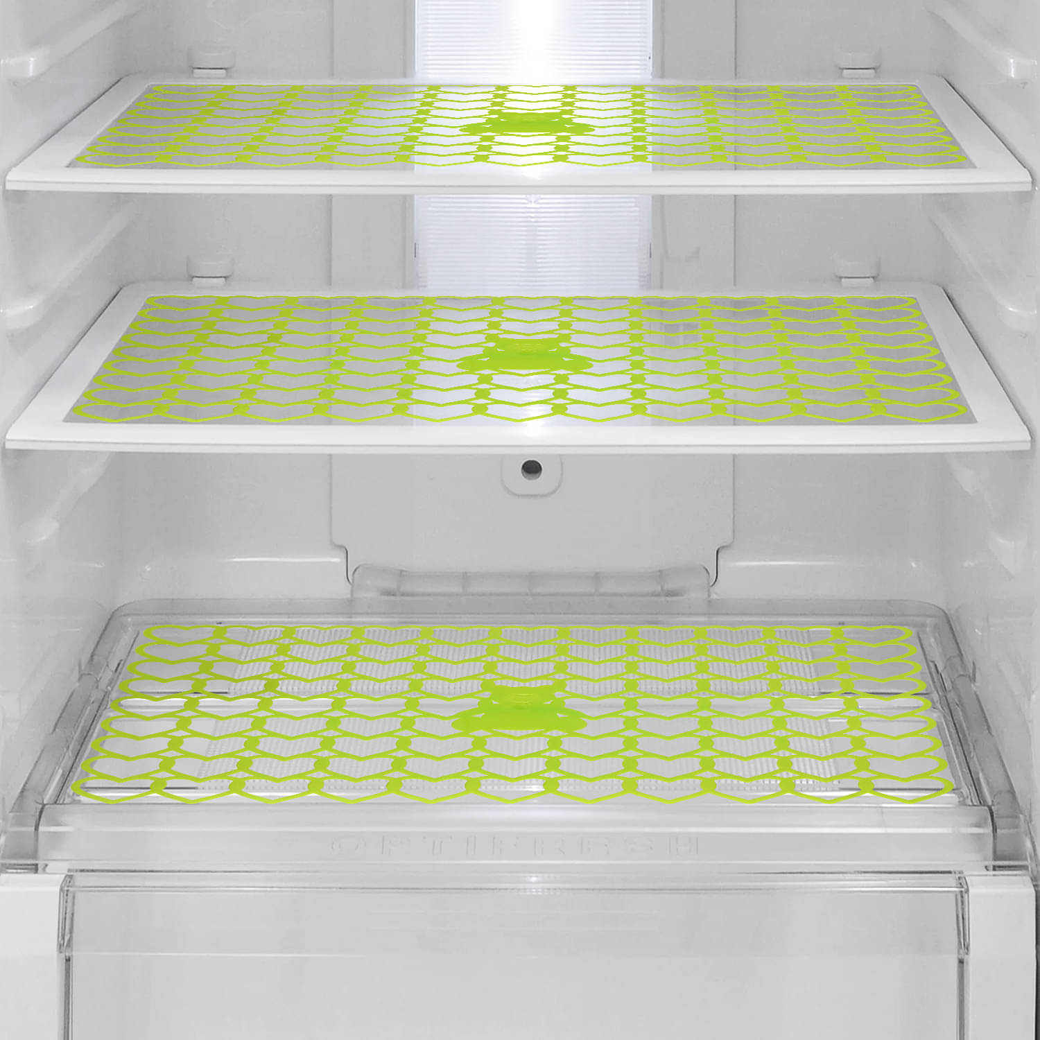     			Revexo Set of 6 PVC Green Fridge Mats