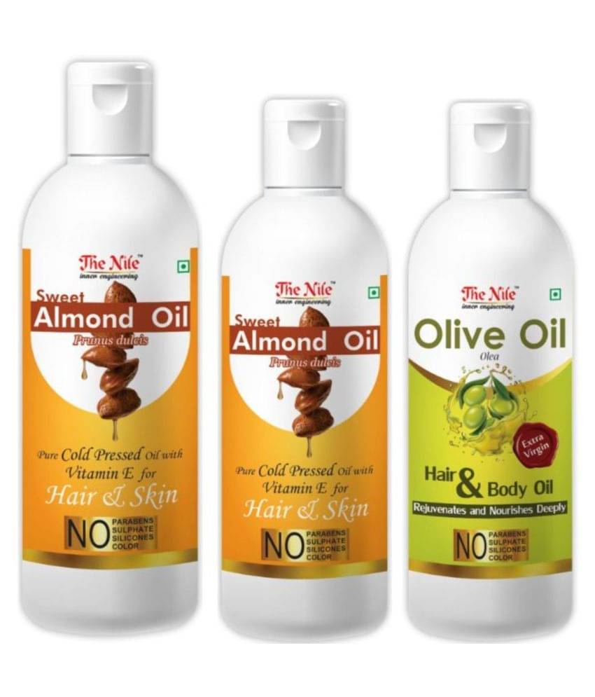 The Nile Almond 150 ML + Almond 100 ML + Olive Oil 100 ML 350 mL Pack of 3 The Nile Almond 150 ML + Almond 100 ML + Olive Oil 100 ML 350 mL Pack of 3