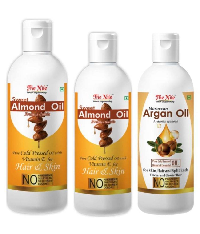 The Nile Almond 150 ML + Almond 100 ML + Argan Oil 100 ML 350 mL Pack of 3 The Nile Almond 150 ML + Almond 100 ML + Argan Oil 100 ML 350 mL Pack of 3