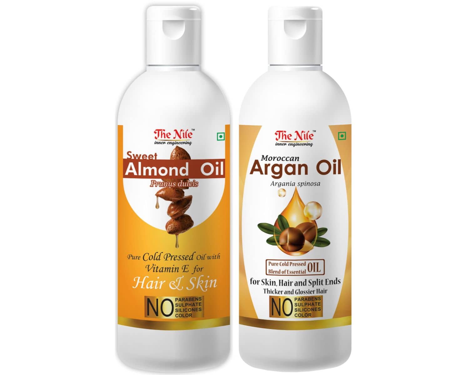 The Nile Almond Oil 150 ML + Argan Oil 200 ML Hair Growth Oil 350 mL Pack of 2
