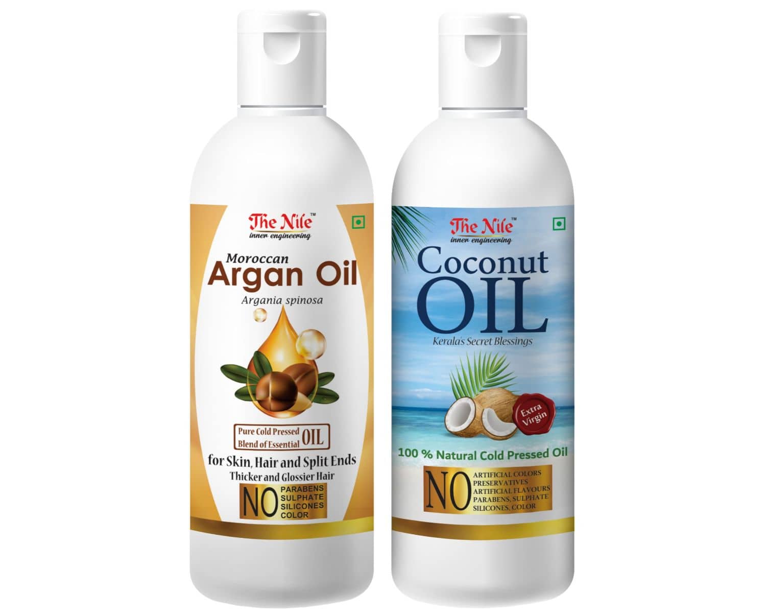 The Nile Argan Oil 150 ML + Coconut Oil 200 ML Hair Oil 350 mL Pack of 2
