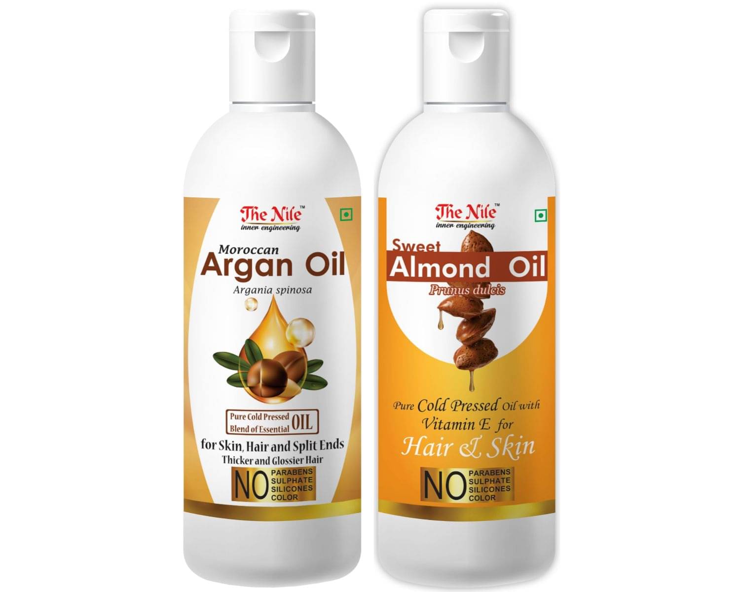     			The Nile Argan Oil 150 ML + Almond Oil 200 ML Hair Oil 350 mL Pack of 2
