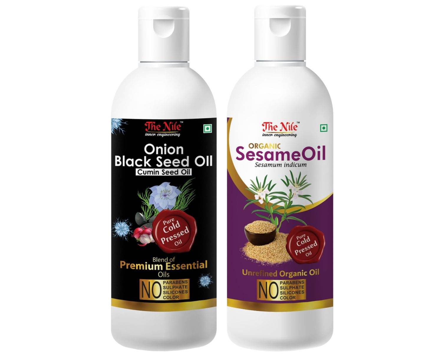     			The Nile Black Seed 150 ML & Sesame Oil 200 ML Hair Oil 350 mL Pack of 2