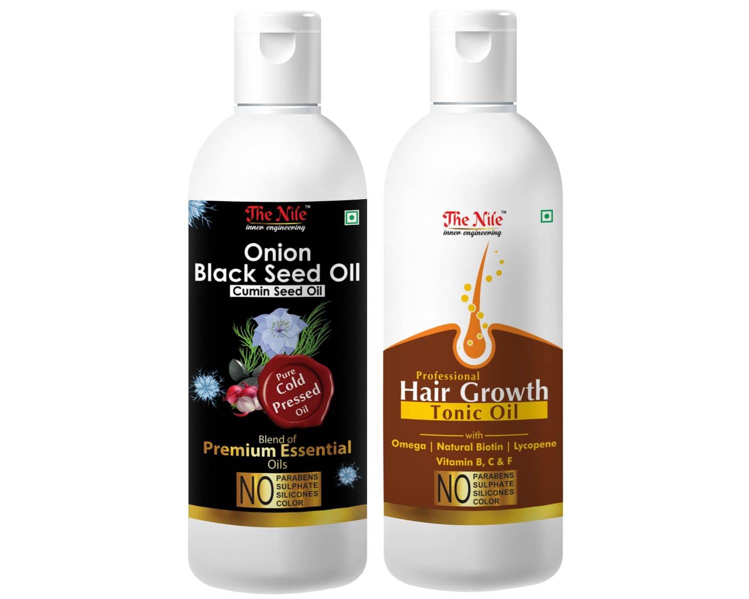 The Nile Black Seed 150 ML & Hair Tonic  200 ML Hair Oil 350 mL Pack of 2